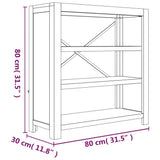 3-Tier Bookcase 80x30x80 cm Solid Wood Acacia