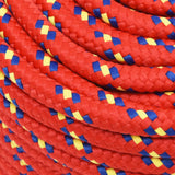 Boat Rope Red 12 mm 25 m Polypropylene - Top-Down View