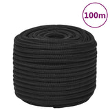 Boat Rope Full Black 12 mm 100 m Polypropylene