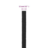 Boat Rope Full Black 12 mm 100 m Polypropylene
