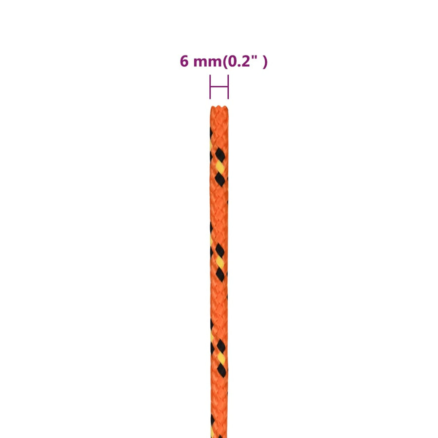 Boat Rope Orange 6 mm 50 m Polypropylene