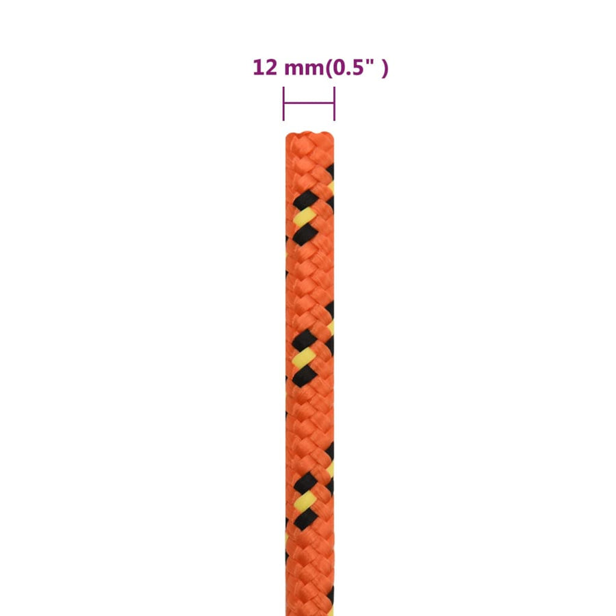 Boat Rope Orange 12 mm 100 m Polypropylene