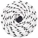 Braided Boat Rope White 6 mmx100 m Polyester - Front View