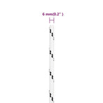 Braided Boat Rope White 6 mmx100 m Polyester