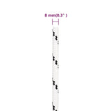 Braided Boat Rope White 8 mmx100 m Polyester