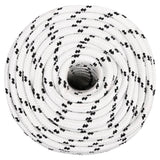 Braided Boat Rope White 12 mmx100 m Polyester - Front View