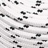 Braided Boat Rope White 12 mmx100 m Polyester - Side View