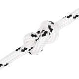 Braided Boat Rope White 12 mmx100 m Polyester - Top-Down View