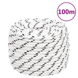 Braided Boat Rope White 12 mmx100 m Polyester - Rear View