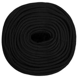 Work Rope Black 6 mm 100 m Polyester - Side View