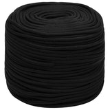 Work Rope Black 10 mm 50 m Polyester - Front View