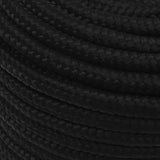 Work Rope Black 12 mm 100 m Polyester - Top-Down View