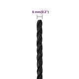 Work Rope Black 6 mm 25 m Polypropylene - Rear View