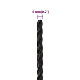 Work Rope Black 6 mm 100 m Polypropylene - Rear View
