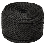 Work Rope Black 10 mm 50 m Polypropylene - Front View