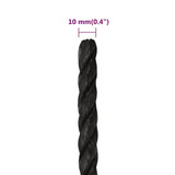 Work Rope Black 10 mm 50 m Polypropylene - Rear View