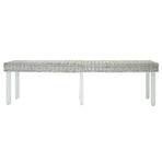 Bench White 160x35x45 cm Natural Kubu Rattan