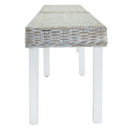 Bench White 160x35x45 cm Natural Kubu Rattan