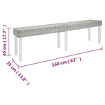 Bench White 160x35x45 cm Natural Kubu Rattan