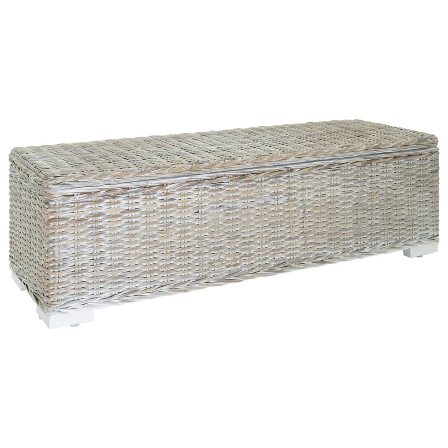 Storage Box White 110 cm Natural Kubu Rattan