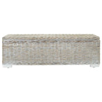 Storage Box White 110 cm Natural Kubu Rattan