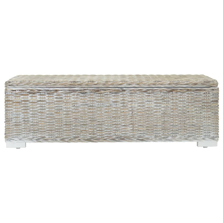 Storage Box White 110 cm Natural Kubu Rattan