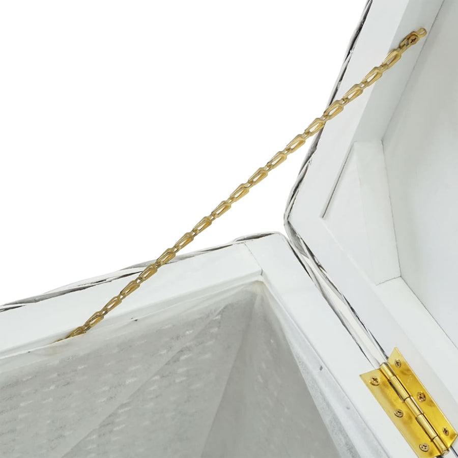 Storage Box White 110 cm Natural Kubu Rattan