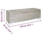 Storage Box White 110 cm Natural Kubu Rattan