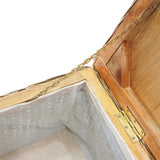 Storage Box 110 cm Natural Kubu Rattan & Solid Wood Mahogany - 45-Degree Angle