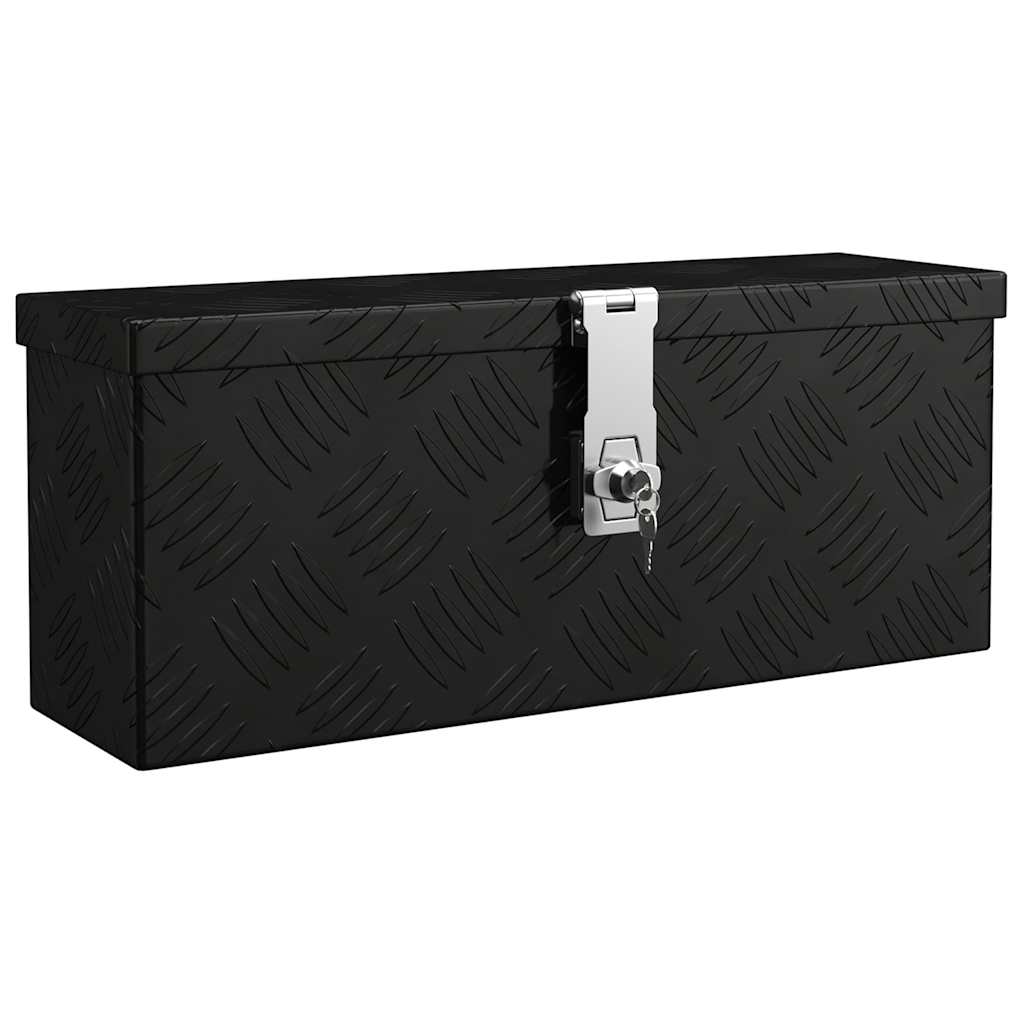 Storage Box Black 50x15x20.5 cm Aluminium