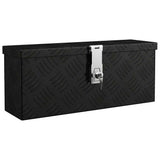 Storage Box Black 50x15x20.5 cm Aluminium - Front View