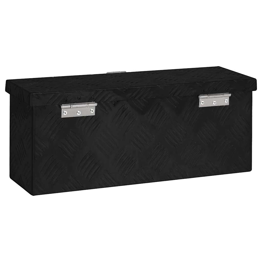 Storage Box Black 50x15x20.5 cm Aluminium