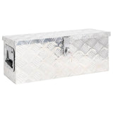 Storage Box Silver 60x23.5x23 cm Aluminium - Front View