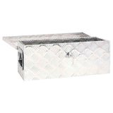 Storage Box Silver 60x23.5x23 cm Aluminium - Side View