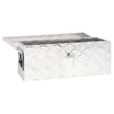 Storage Box Silver 60x23.5x23 cm Aluminium - Rear View