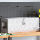 Storage Box Silver 60x23.5x23 cm Aluminium