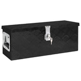 Storage Box Black 60x23.5x23 cm Aluminium - Front View