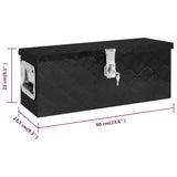 Storage Box Black 60x23.5x23 cm Aluminium - Extra Image