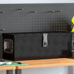 Storage Box Black 60x23.5x23 cm Aluminium