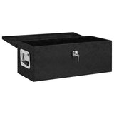 Storage Box Black 70x31x27 cm Aluminium - Rear View