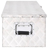 Storage Box Silver 80x39x30 cm Aluminium - Top-Down View