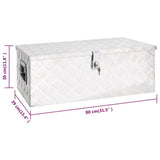 Storage Box Silver 80x39x30 cm Aluminium