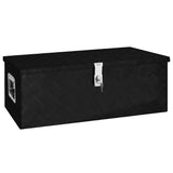 Storage Box Black 80x39x30 cm Aluminium - Front View