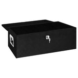 Storage Box Black 80x39x30 cm Aluminium - Rear View