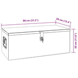 Storage Box Black 80x39x30 cm Aluminium