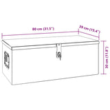 Storage Box Black 80x39x30 cm Aluminium - Extra Image