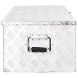 Storage Box Silver 90x47x33.5 cm Aluminium