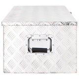 Storage Box Silver 90x47x33.5 cm Aluminium - Top-Down View