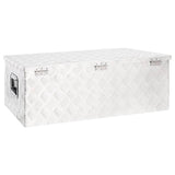 Storage Box Silver 90x47x33.5 cm Aluminium - 45-Degree Angle