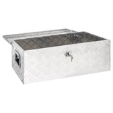 Storage Box Silver 90x47x33.5 cm Aluminium - Rear View